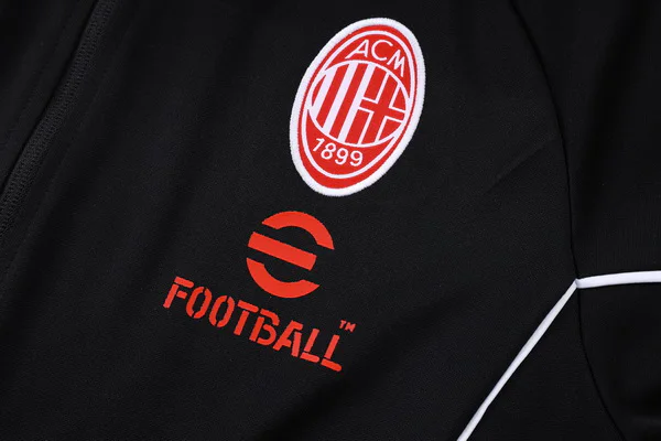 Conjunto Completo Ropa Deportiva Con Cremallera Larga AC Milan 2025 2026 Negro II Rojo AC Milan Conjunto 2025 2026 Negro - Maglia Ac Milan | tiendasdefutboles