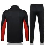 Conjunto Completo Ropa Deportiva Con Cremallera Larga AC Milan 2024 2025 Negro I Rojo