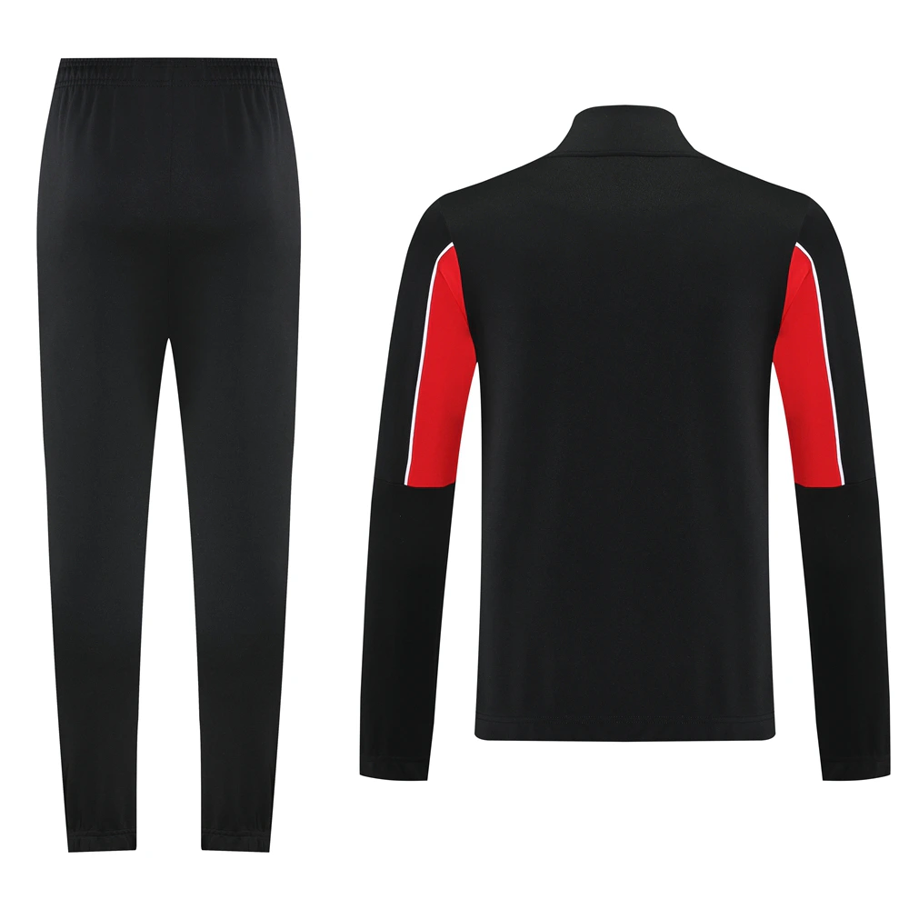 Conjunto Completo Ropa Deportiva Con Cremallera Larga AC Milan 2025 2026 Negro AC Milan Conjunto 2025 2026 Negro - Maglia Ac Milan | tiendasdefutboles