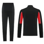 Conjunto Completo Ropa Deportiva Con Cremallera Larga AC Milan 2025 2026 Negro Rojo