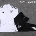 Conjunto Completo Ropa Deportiva Con Cremallera Larga Alemania 2025 Blanco I Negro