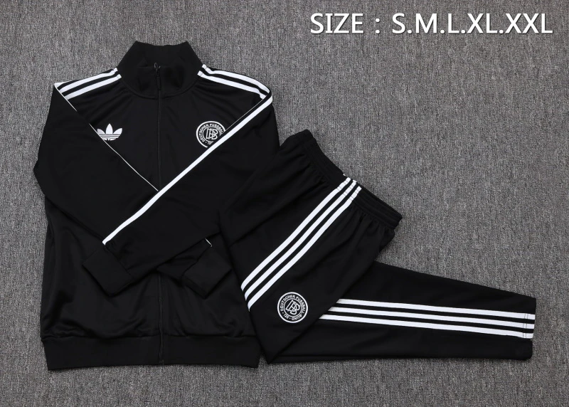 Conjunto Completo Ropa Deportiva Con Cremallera Larga Alemania 2025 Negro Blanco Alemania Conjunto 2025 Negro - Tuta Alemania | tiendasdefutboles