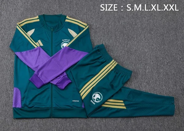Conjunto Completo Ropa Deportiva Con Cremallera Larga Arabia Saudita 2026 Verde Arabia Saudita Conjunto 2026 Verde - Arabia Saudita Barata | tiendasdefutboles