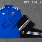 Conjunto Completo Ropa Deportiva Con Cremallera Larga Argentina 2026 Azul Blanco Negro