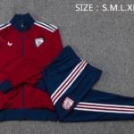 Conjunto Completo Ropa Deportiva Con Cremallera Larga Arsenal 2025 2026 Borgona Azul