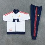 Conjunto Completo Ropa Deportiva Con Cremallera Larga AS Roma 2026 2027 Blanco Azul