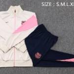 Conjunto Completo Ropa Deportiva Con Cremallera Larga Barcelona 2025 2026 Azul Marino Rosa