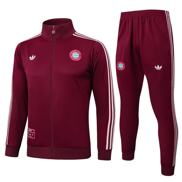 Conjunto Completo Ropa Deportiva Con Cremallera Larga Bayern Múnich 2025 2026 Blanco Rojo Gris Bayern Múnich Conjunto 2025 2026 Blanco - Tuta Bayern Múnich | tiendasdefutboles