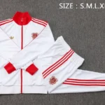 Conjunto Completo Ropa Deportiva Con Cremallera Larga Bayern Múnich 2025 2026 Blanco Rojo Negro