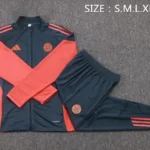 Conjunto Completo Ropa Deportiva Con Cremallera Larga Bayern Múnich 2025 2026 Gris Marino Rojo