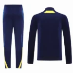 Conjunto Completo Ropa Deportiva Con Cremallera Larga Boca Juniors 2025 2026 Azul Marino Amarillo