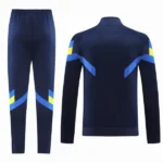 Conjunto Completo Ropa Deportiva Con Cremallera Larga Boca Juniors 2025 2026 Azul Marino Amarillo
