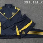 Conjunto Completo Ropa Deportiva Con Cremallera Larga Boca Juniors 2024 2025 Azul Marino