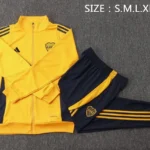 Conjunto Completo Ropa Deportiva Con Cremallera Larga Boca Juniors 2024 2025 Amarillo Azul