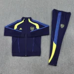 Conjunto Completo Ropa Deportiva Con Cremallera Larga Boca Juniors 2025 2026 Azul Marino Amarillo