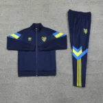 Conjunto Completo Ropa Deportiva Con Cremallera Larga Boca Juniors 2024 2025 Amarillo I Azul