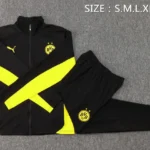 Conjunto Completo Ropa Deportiva Con Cremallera Larga Borussia Dortmund 2025 2026 Negro Amarillo