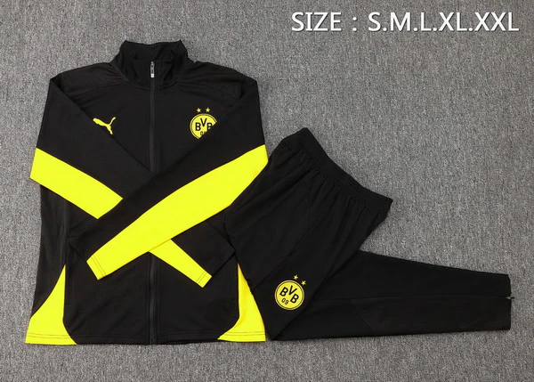 Conjunto Completo Ropa Deportiva Con Cremallera Larga Borussia Dortmund 2025 2026 Negro Amarillo Borussia Dortmund Conjunto 2025 2026 Negro - Tuta Borussia Dortmund | tiendasdefutboles