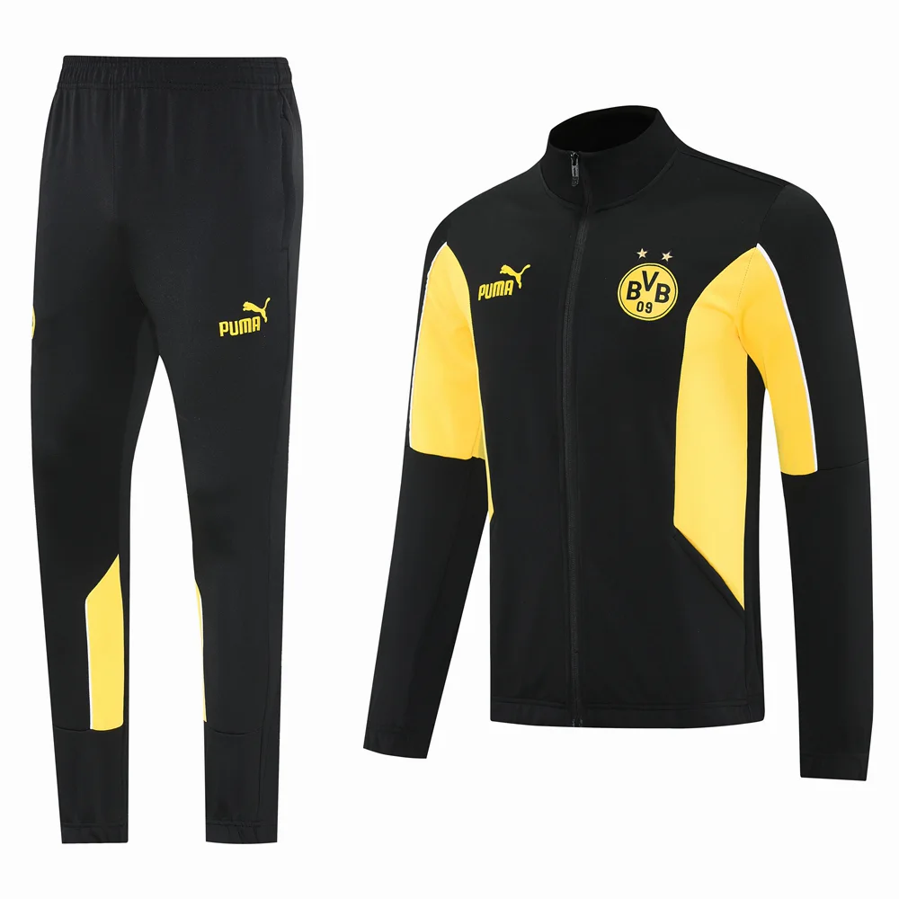 Conjunto Completo Ropa Deportiva Con Cremallera Larga Borussia Dortmund 2025 2026 Negro Amarillo Borussia Dortmund Conjunto 2025 2026 Negro - Tuta Borussia Dortmund | tiendasdefutboles