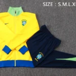 Conjunto Completo Ropa Deportiva Con Cremallera Larga Brasil 2026 Verde Azul