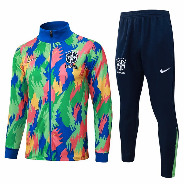Conjunto Completo Ropa Deportiva Con Cremallera Larga Brasil 2026 Verde Azul Brasil Conjunto 2026 Verde - Brasil Barata | tiendasdefutboles