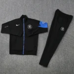 Conjunto Completo Ropa Deportiva Con Cremallera Larga Chelsea 2025 2026 Negro Azul