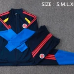 Conjunto Completo Ropa Deportiva Con Cremallera Larga Colombia 2026 Azul Amarillo