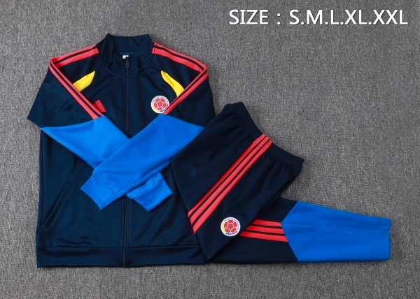 Conjunto Completo Ropa Deportiva Con Cremallera Larga Colombia 2026 Azul Amarillo Colombia Conjunto 2026 Azul - Colombia Barata | tiendasdefutboles
