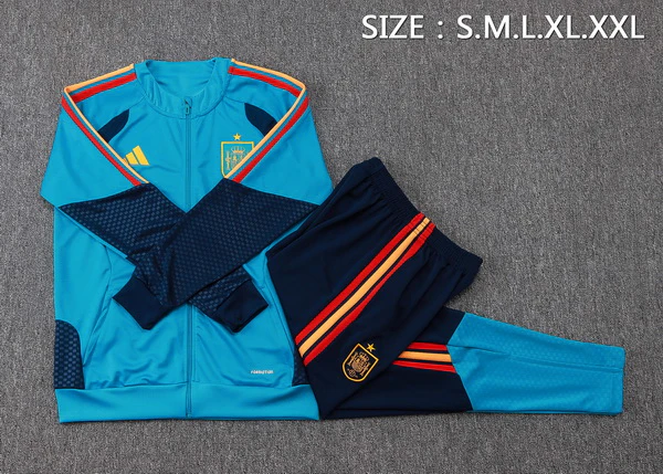 Conjunto Completo Ropa Deportiva Con Cremallera Larga España 2026 Azul España Conjunto 2026 Azul - España Barata | tiendasdefutboles
