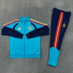 Conjunto Completo Ropa Deportiva Con Cremallera Larga España 2026 Borgona Blanco