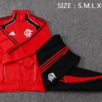 Conjunto Completo Ropa Deportiva Con Cremallera Larga Flamengo 2025 2026 Rojo Negro