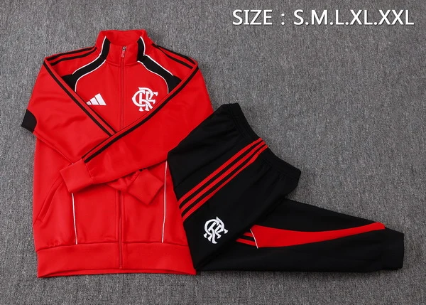 Conjunto Completo Ropa Deportiva Con Cremallera Larga Flamengo 2025 2026 Rojo Negro Flamengo Conjunto 2025 2026 Rojo - Maglia Flamengo | tiendasdefutboles