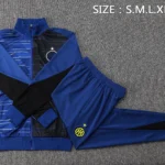 Conjunto Completo Ropa Deportiva Con Cremallera Larga Inter Milán 2024 2025 Azul Negro