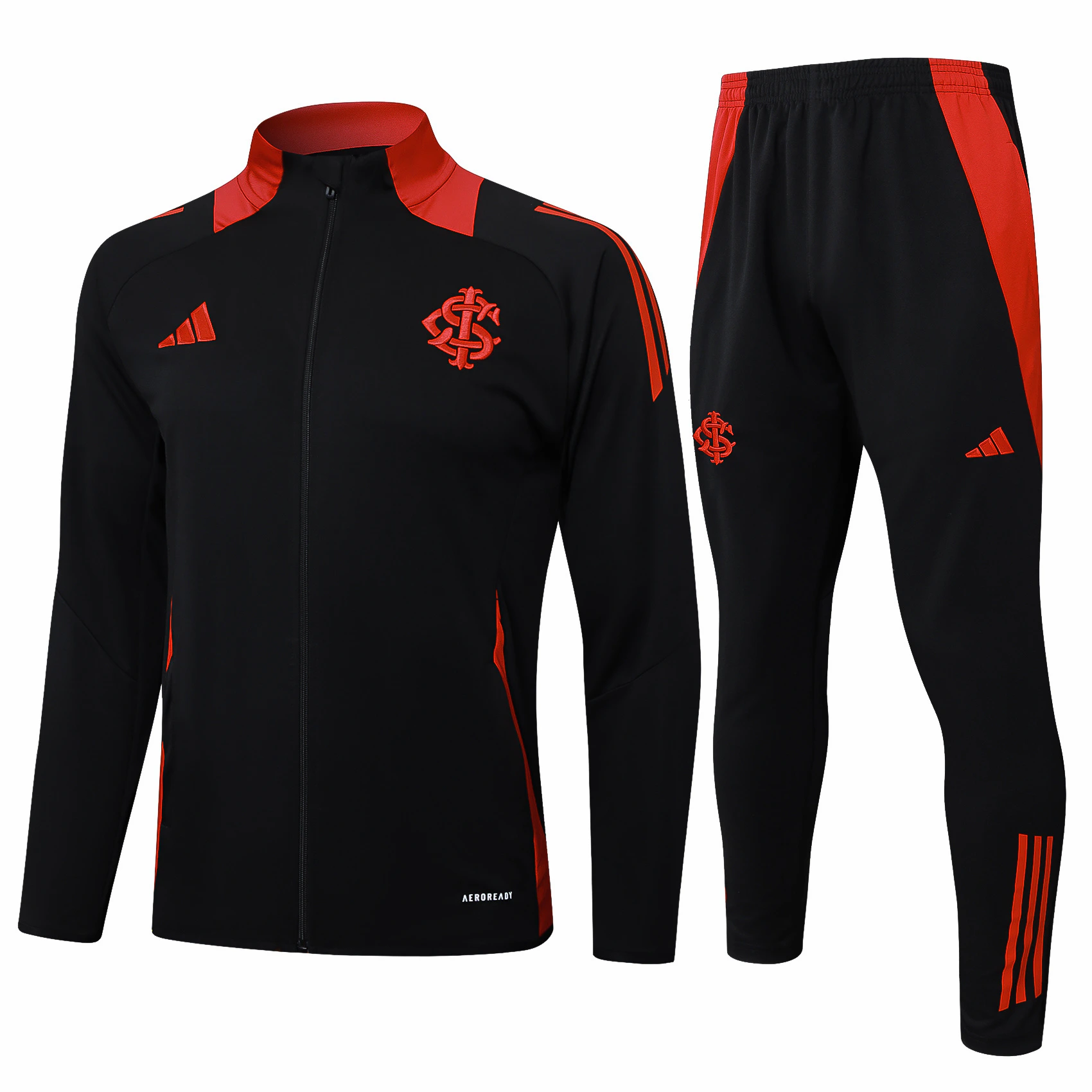 Conjunto Completo Ropa Deportiva Con Cremallera Larga Internacional 2025 2026 Blanco Negro SC Internacional Conjunto 2025 2026 Blanco - Sc Internacional 2026 | tiendasdefutboles