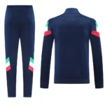 Conjunto Completo Ropa Deportiva Con Cremallera Larga Italia 2025 Azul Marino Rojo