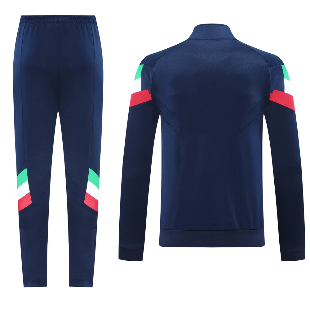 Conjunto Completo Ropa Deportiva Con Cremallera Larga Italia 2025 Azul Marino Rojo Italia Conjunto 2025 Azul - Equipación Italia | tiendasdefutboles