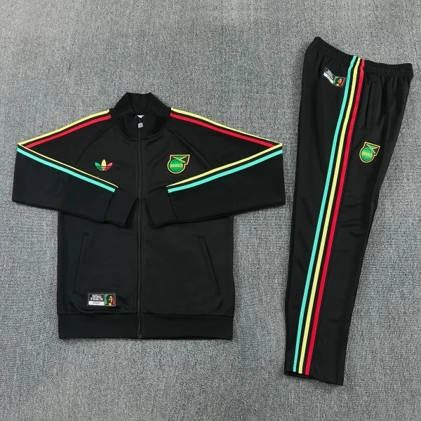 Conjunto Completo Ropa Deportiva Con Cremallera Larga Jamaica 2026 Negro Jamaica Conjunto 2026 Negro - Jamaica Barata | tiendasdefutboles