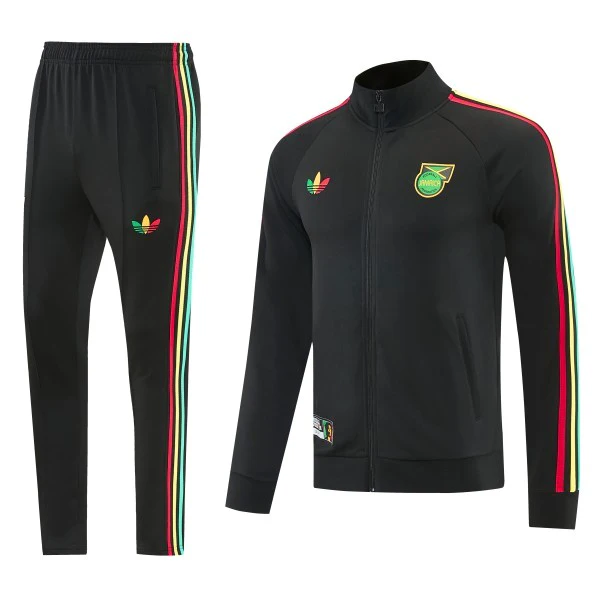 Conjunto Completo Ropa Deportiva Con Cremallera Larga Jamaica 2026 Negro Jamaica Conjunto 2026 Negro - Jamaica Barata | tiendasdefutboles