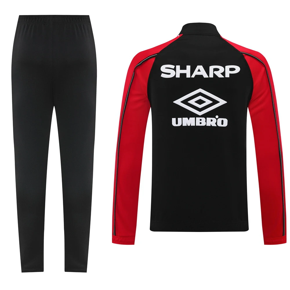 Conjunto Completo Ropa Deportiva Con Cremallera Larga Manchester United 2025 2026 Negro II Rojo Manchester United Conjunto 2025 2026 Negro - Maglia Manchester United | tiendasdefutboles