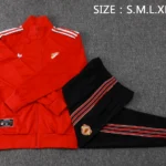 Conjunto Completo Ropa Deportiva Con Cremallera Larga Manchester United 2025 2026 Rojo I Negro