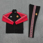 Conjunto Completo Ropa Deportiva Con Cremallera Larga Manchester United 2025 2026 Negro I Rojo