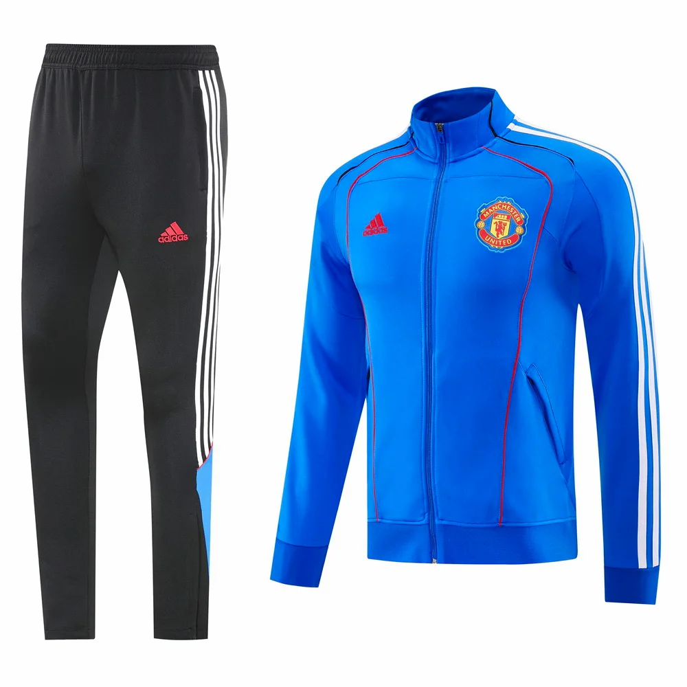 Conjunto Completo Ropa Deportiva Con Cremallera Larga Manchester United 2025 2026 Negro Azul Manchester United Conjunto 2025 2026 Negro - Maglia Manchester United | tiendasdefutboles
