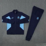 Conjunto Completo Ropa Deportiva Con Cremallera Larga Marsella 2024 2025 Azul Marino