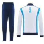 Conjunto Completo Ropa Deportiva Con Cremallera Larga Napoli 2025 2026 Blanco II Azul