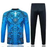 Conjunto Completo Ropa Deportiva Con Cremallera Larga Napoli 2025 2026 Azul Negro