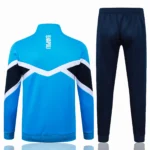 Conjunto Completo Ropa Deportiva Con Cremallera Larga Napoli 2024 2025 Azul Marino Verde