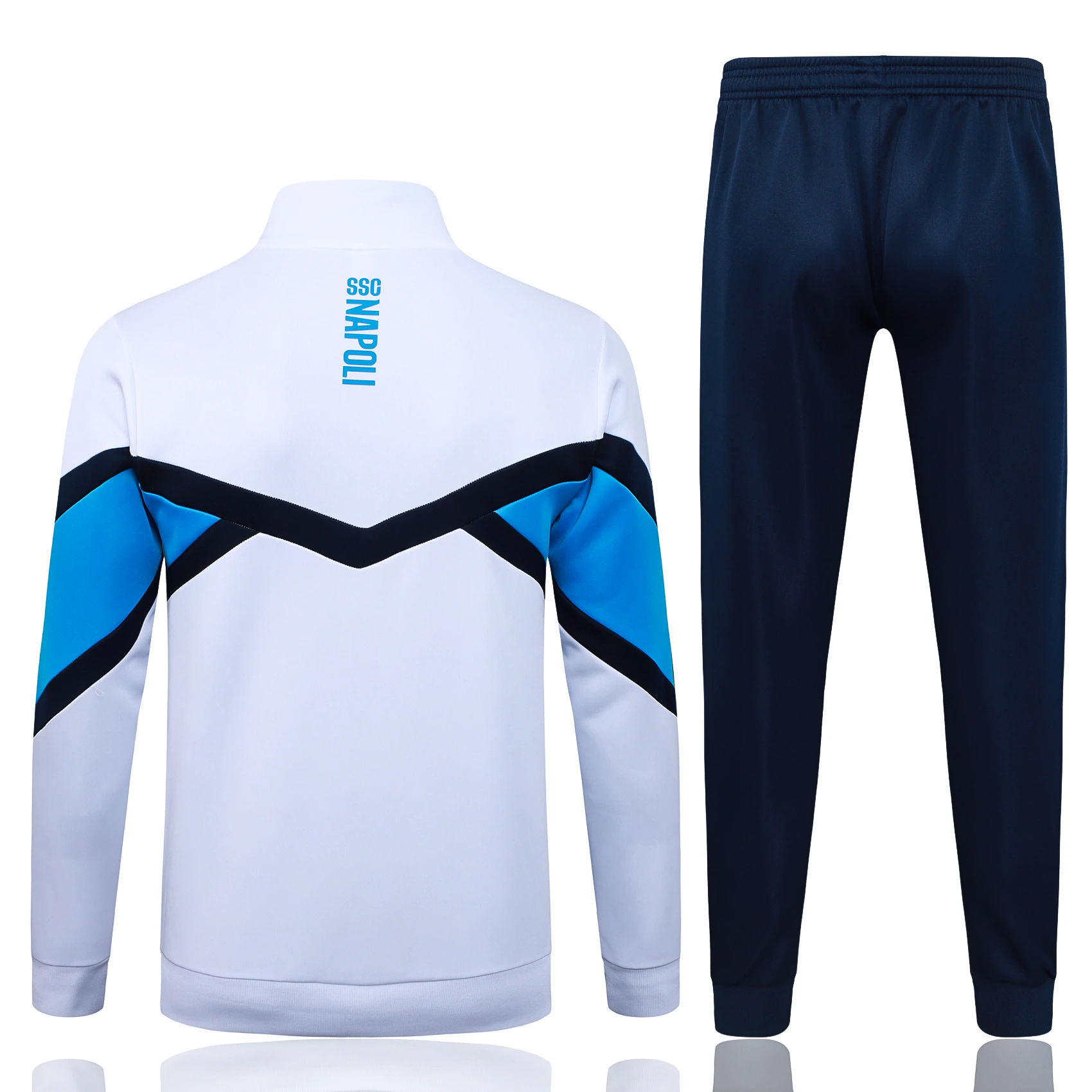 Conjunto Completo Ropa Deportiva Con Cremallera Larga Napoli 2025 2026 Blanco Azul SSC Napoli Conjunto 2025 2026 Blanco - Ssc Napoli Equipacion | tiendasdefutboles