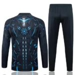 Conjunto Completo Ropa Deportiva Con Cremallera Larga Napoli 2025 2026 Gris Negro