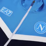 Conjunto Completo Ropa Deportiva Con Cremallera Larga Napoli 2025 2026 Azul Blanco
