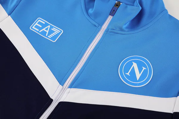 Conjunto Completo Ropa Deportiva Con Cremallera Larga Napoli 2025 2026 Azul Blanco SSC Napoli Conjunto 2025 2026 Azul - Ssc Napoli Equipacion | tiendasdefutboles